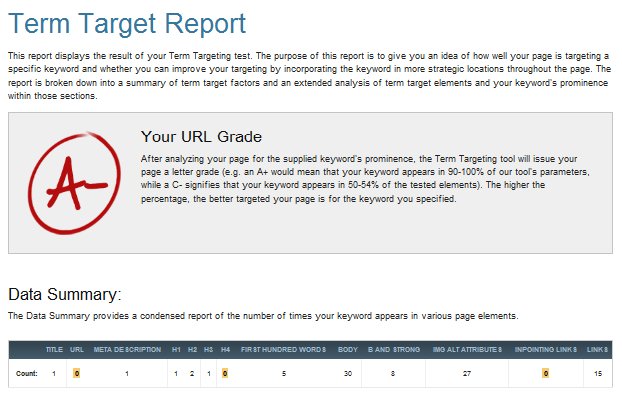 seomoz term target report 14 Free SEO Tools and Resources from SEOmoz