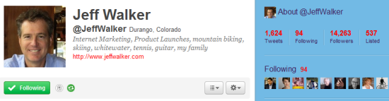 jeff walker twitter 100 marketers bạn nên follow trên Twitter phần 1