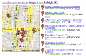 raleigh lawyers 300x198 How is Google Ranking the Local 7 Pack Listings?
