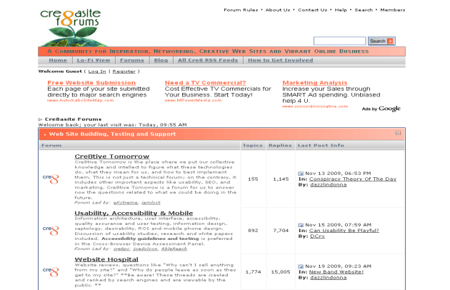 creasite forums Top 10 Forums to Engage with Internet Marketers and Web Professionals