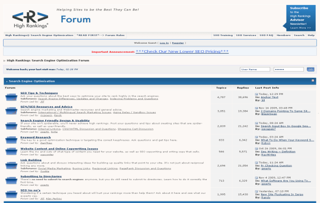 high rankings Top 10 Forums to Engage with Internet Marketers and Web Professionals