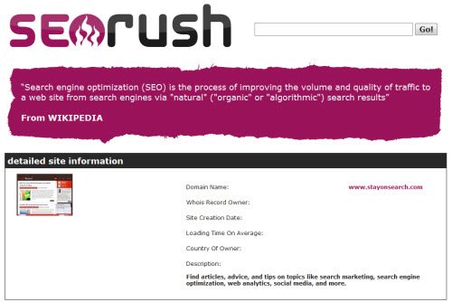 seo rush screenshot 10 Website & SEO Analysis Tools