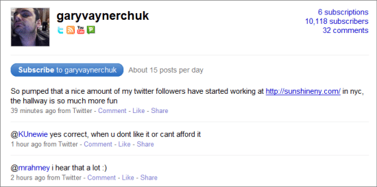 gary vaynerchuk friendfeed profile Gary Vaynerchuk, Social Media in Action